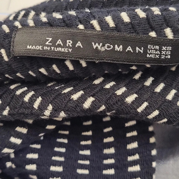 Zara Woman Black Dash Sleeveless Skater Dress - Picture 3 of 3